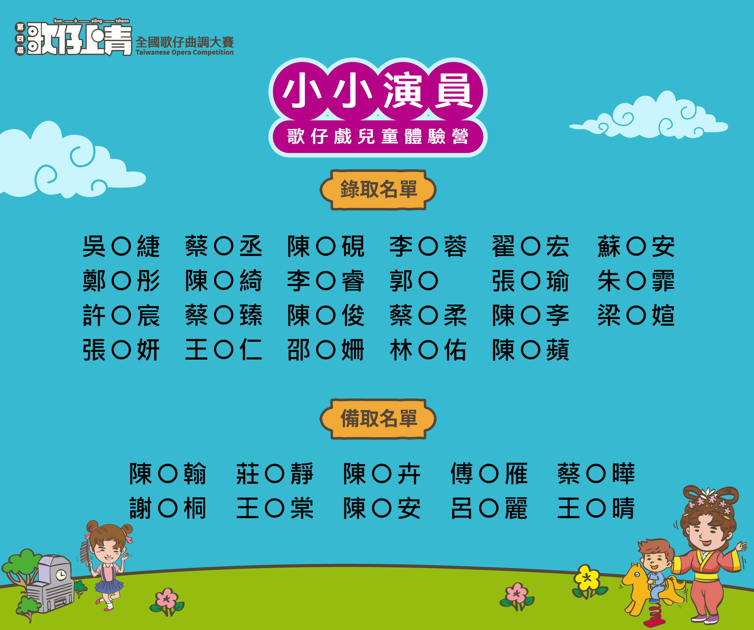 📣115年《小小演員》歌仔戲兒童體驗營｜錄取公告✨